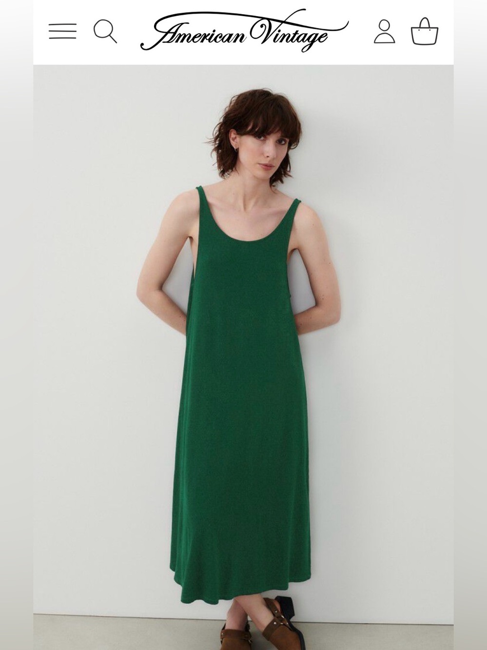 American Vintage Emerald Green Slip Maxi Dress